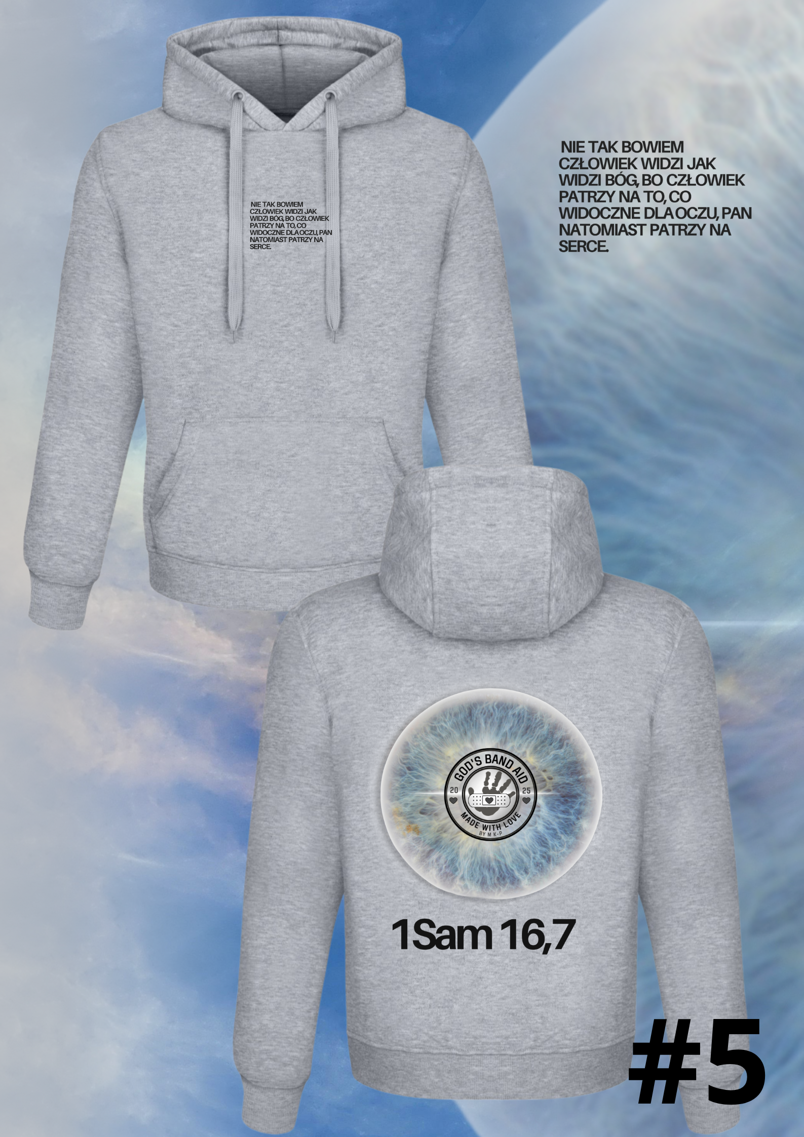 Bluza God’s Band Aid Szara unisex - obrazek 6