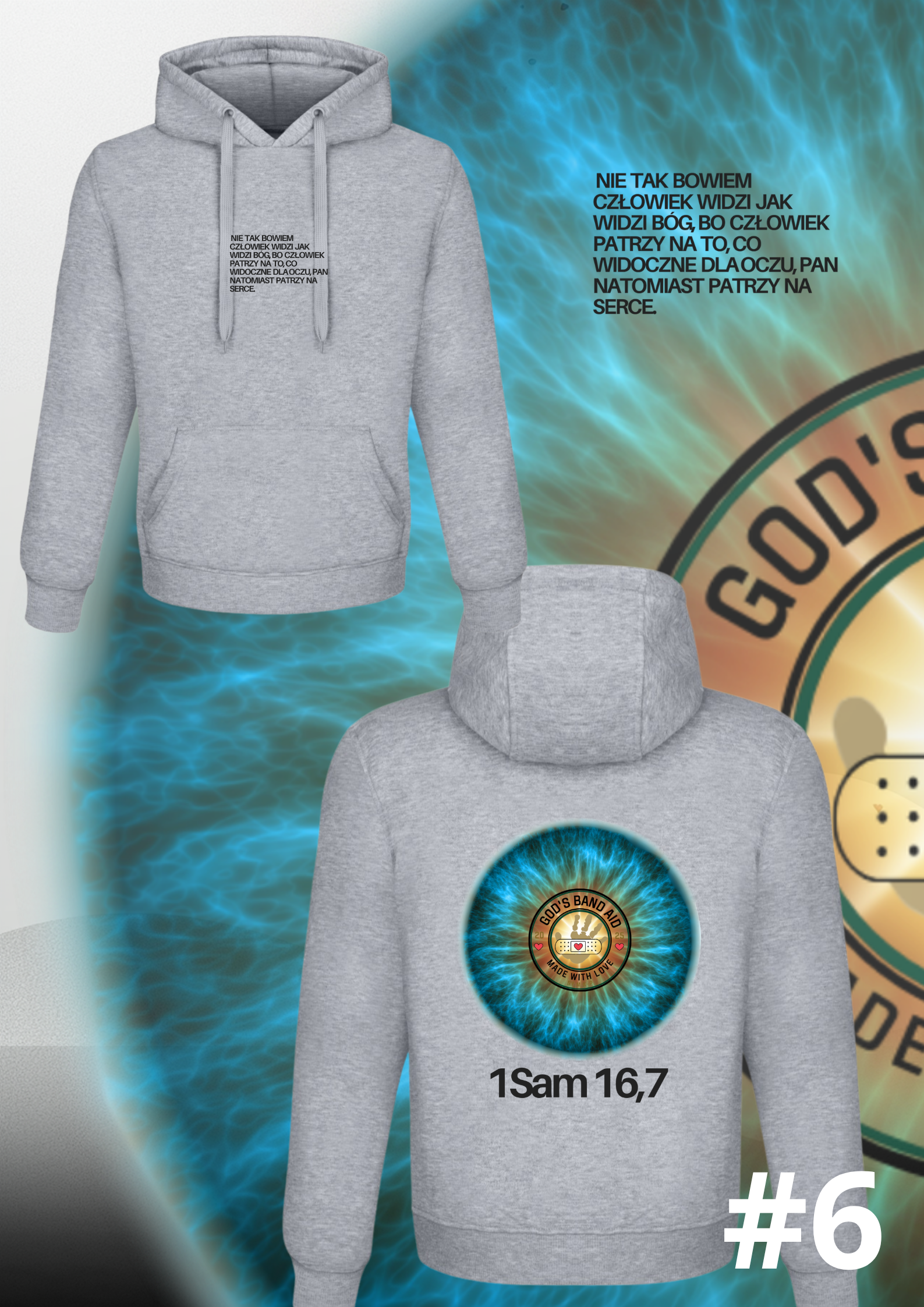 Bluza God’s Band Aid Szara unisex - obrazek 7