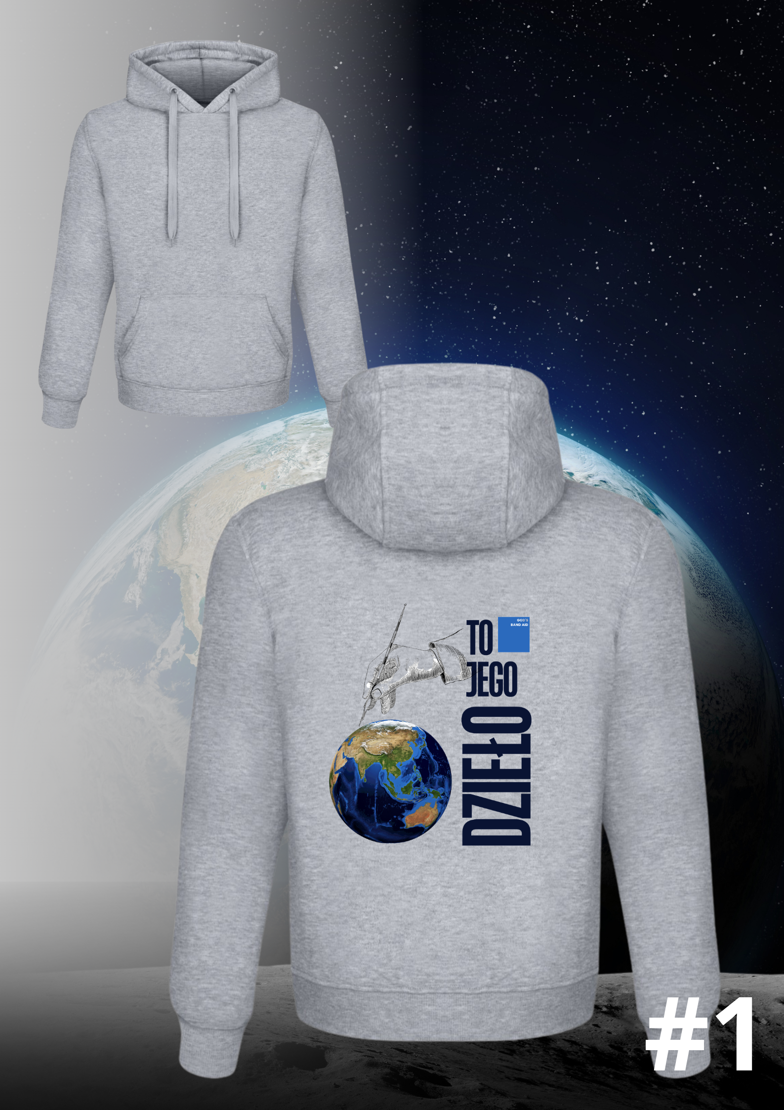 Bluza God’s Band Aid Szara unisex - obrazek 2